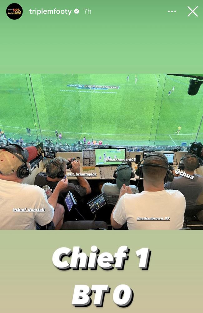 Jason Dunstall got his way with seating arrangements in the Triple M commentary box