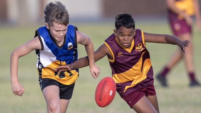 Kangaroo Island in action against Western Eyre. Picture: Simon Cross