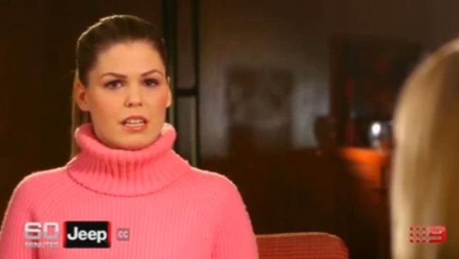 Belle Gibson as she appeared on a 60 minutes interview.