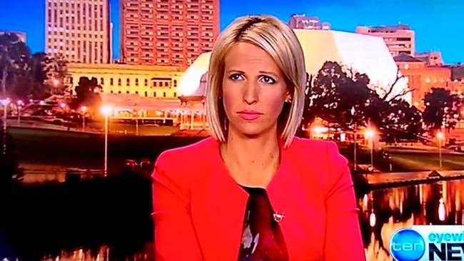 Channel 10 newsreader Rebecca Morse's reaction to the autocue failing on Monday night