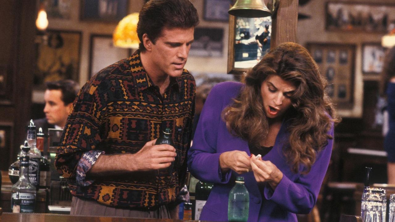 Alley and Ted Danson in a scene from Cheers.