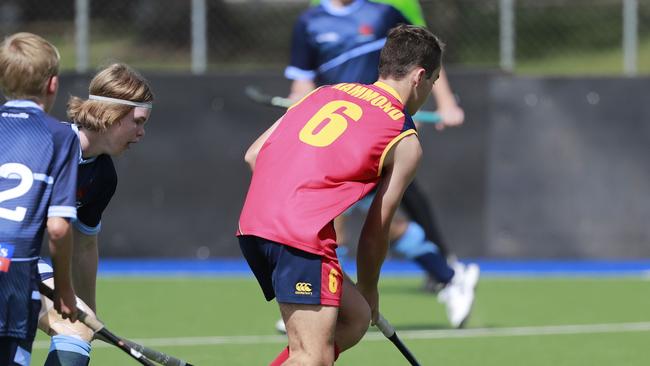 Bryce Hammond in action for South Australia's under-15 boys side at the national hockey championships in Bathurst, NSW. Picture: ClickInFocus