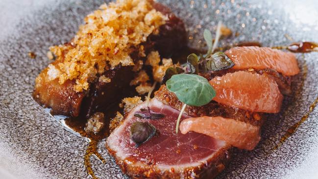 Seared yellowfin tuna at Alba. Picture: Jac Lee