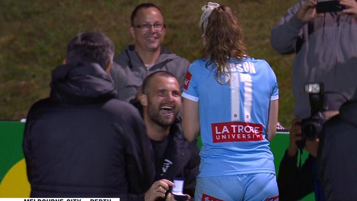 Melbourne City had a fairy tale finish to her career after being proposed to. Photo: Fox Sports