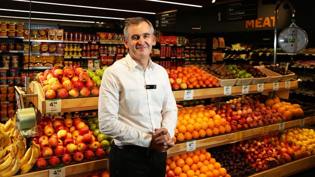 New Woolworths Supermarkets CEO Brad Banducci at Woolworths in Bella Vista Sydney, after the supermarket announced a 1 Billion dollar loss. Pic Brett Costello
