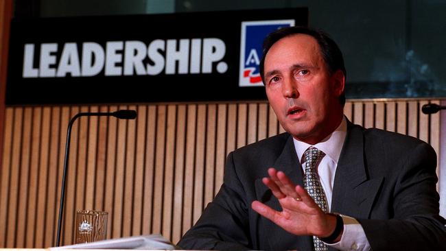 Paul Keating announcing the 1996 federal election at Parliament House, Canberra.