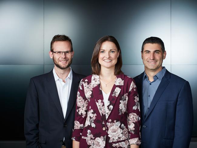 Presagen co-founders, from left to right, Jonathan Hall, Michelle Perugini and Don Perugini