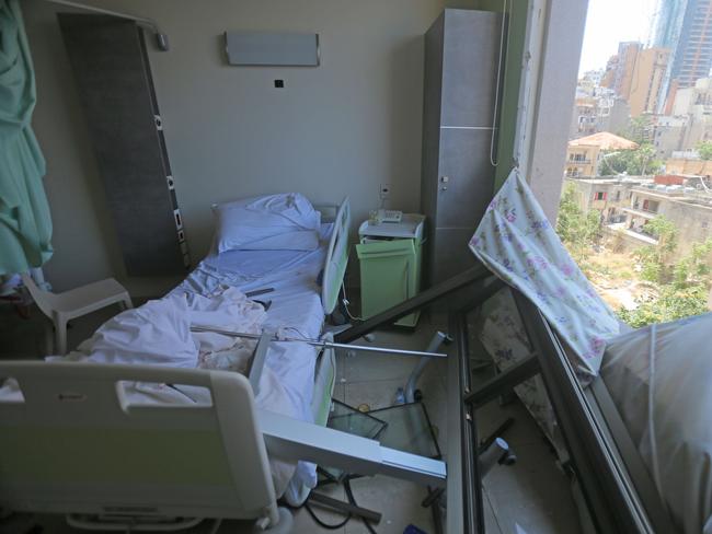 This photo shows a room at the Wardieh hospital after the explosion. Picture: AFP