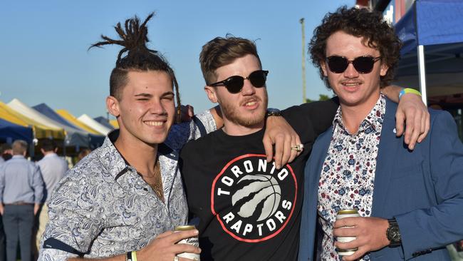 Zac McLean, Kyle Lowry and Ryan Skinner at the Gympie races.