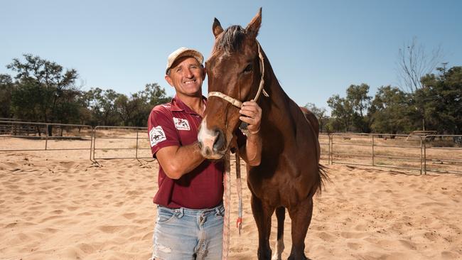 Fab's Cowboy and his trainer, Bevan ‘Billy’ Johnson. Picture: Racing Queensland.