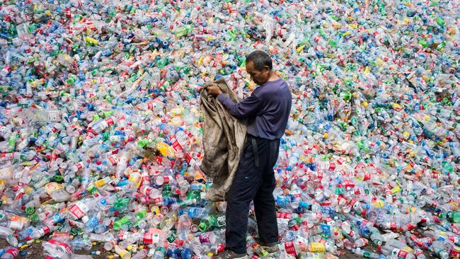 China’s refusal to take more recyclable waste from Australia has helped cause a big build-up of waste material locally. Picture: AFP