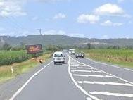 Big River Way, Cowper, where a semi-trailer and car crashed on Tuesday.