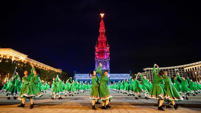 A mass square dance in Jiangyin city at the weekend. Picture: AFP