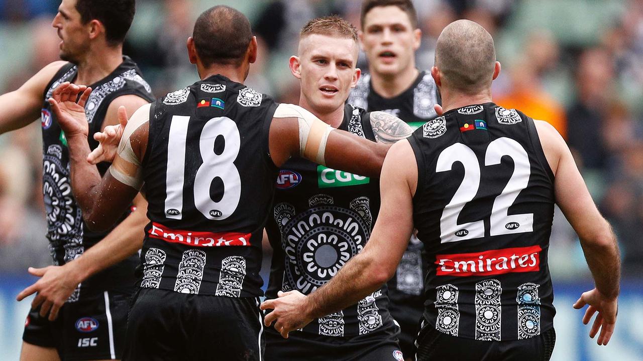 Magpie Dayne Beams is one of several AFL players that have taken time away from the game to address mental wellness. Picture: Daniel Pockett