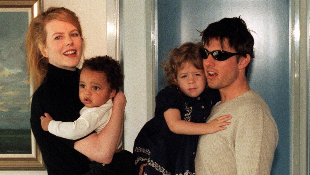 Nicole Kidman with Tom Cruise and their children Connor and Isabella.