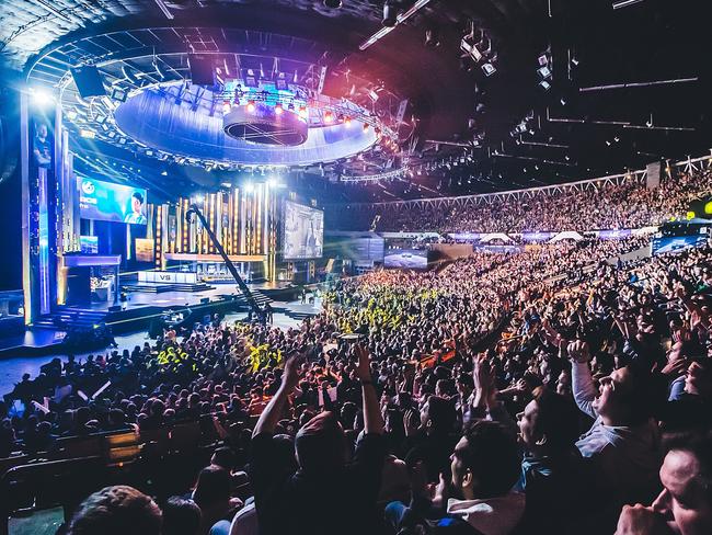 Supplied undated image obtained Monday, May 1, 2017 of a view of the crowd during the Intel Extreme Masters (IEM) esports tournament in Katowice, Poland