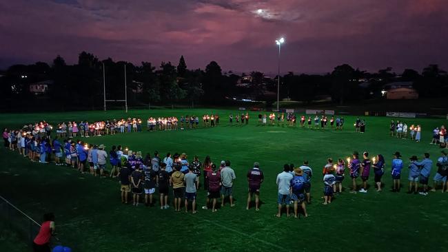 The Gympie community gathered on Saturday to give Levi Hanna an emotional send-off. Photo: Tessa Palmer Ross