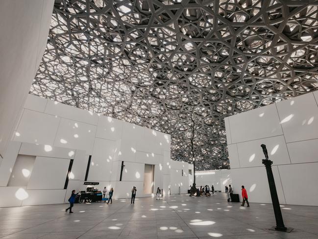 Interior of the Louvre Museum in Abu Dhabi.