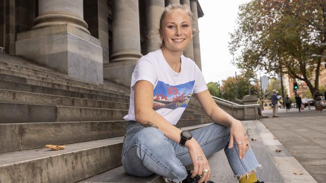 Grace Tame’s position as a Nike ambassador appears to be on rocky ground. Picture: Kelly Barnes/NewsWire