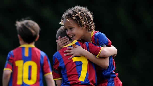 Xavi Simons (R) when he was eight years old.
