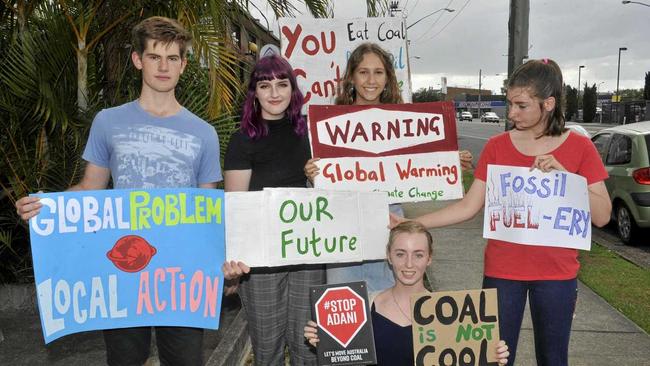 TAKING A STAND: Odin Sage, Ella Freelander, Shiann Broderick, Amoretta Hartley and Rachel Sloan (front) plan to participate in the nationwide School Strike 4 Climate Action on Friday. Picture: Tim Jarrett