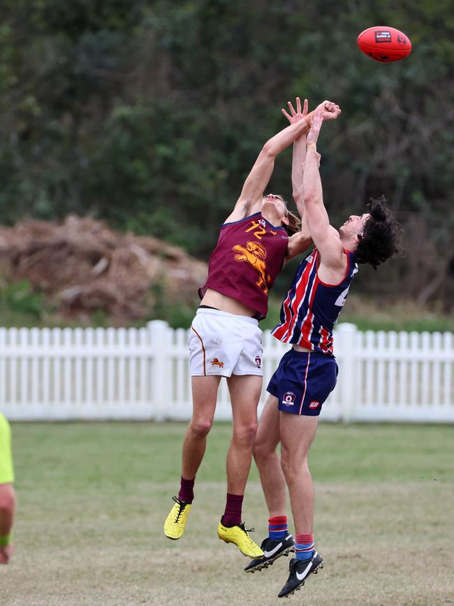 Wilston Grange and Palm Beach Currumbin. Pictured is CurrumbinÃ&#149;s Mitchell Day, left. Picture: Tertius Pickard