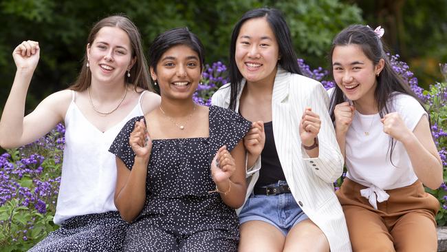 PLC students Maella Teele, Thea Thomas, Britney Pham and Emma Colmbridge. Picture: Wayne Taylor