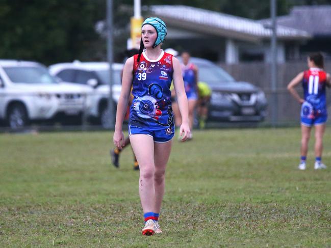 Pictured: Grace Frost. Manunda Hawks v CTB Bulldogs Round 15 at Crathern Park. AFLW Cairns. Photo: Gyan-Reece Rocha