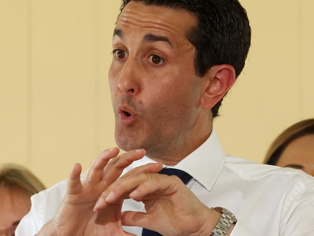 Leader of the Opposition David Crisafulli during a media conference announcing the Better Health More Services plan at a chapel/ community hall in Mt Gravatt. Picture: Liam Kidston.