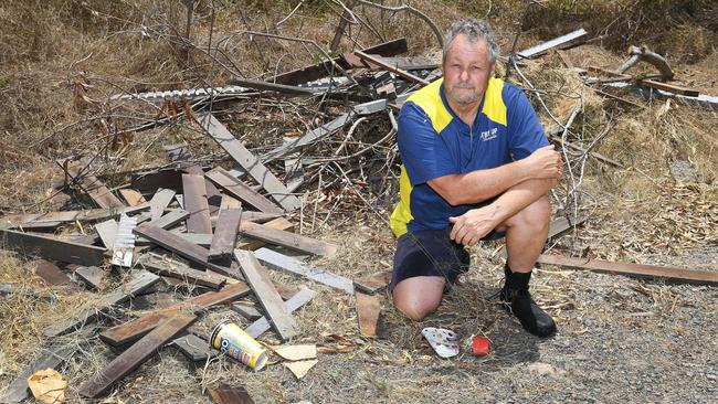 Dave Dudley, Tidy Up Townsville co-ordinator, under the Bohle River Bridge on Dalrymple Road. Picture: Shae Beplate.