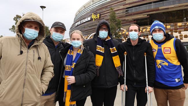 Footy fans were locked out of the sold-out AFL clash between West Coast and the Bulldogs in Perth after new cases emerged in WA.