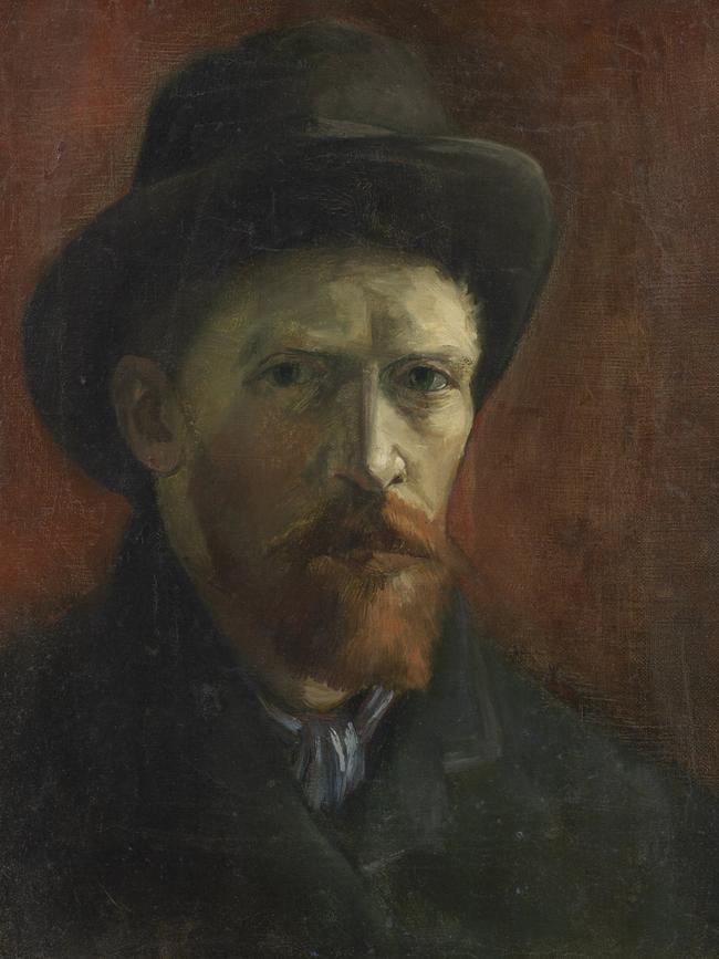 Vincent van Gogh’s Self-portrait with felt hat (1886–87).