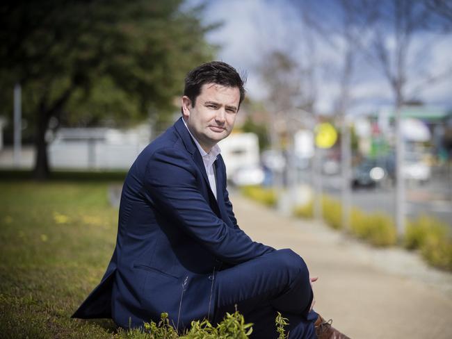 Kingborough Mayor Dean Winter with Kingston Main Rd streetscape in background. Picture: RICHARD JUPE