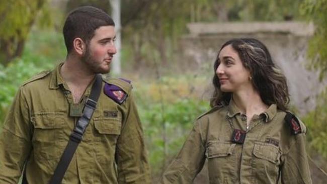 Tzvika Gershowitz, who grew up in Sydney’s eastern suburbs and is now an IDF sniper on the front lines, with his girlfriend Moneik.