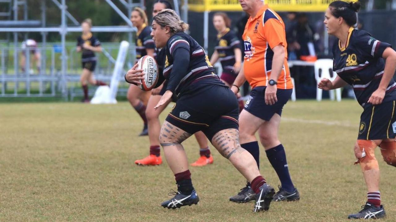 Caboolture Snakes women's captain Olivia Fido runs the ball up.