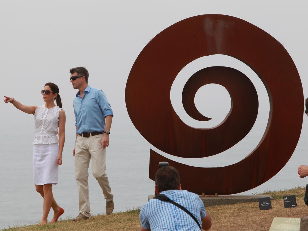 Denmark's Crown Prince Couple Mary and Frederik at Sculpture by the Sea in 2011.