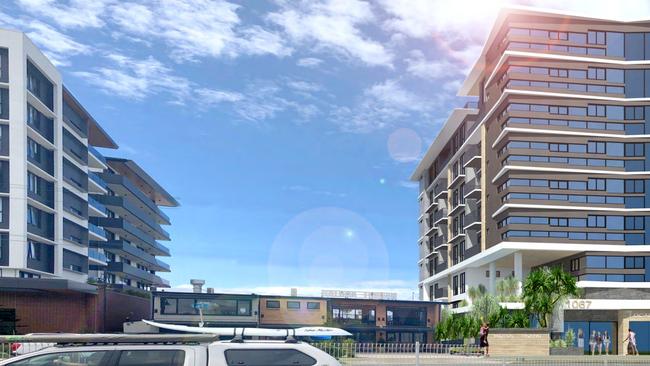 Artist impression of a new tower planned for the Gold Coast Highway and Jefferson Lane in Palm Beach. Picture: Supplied