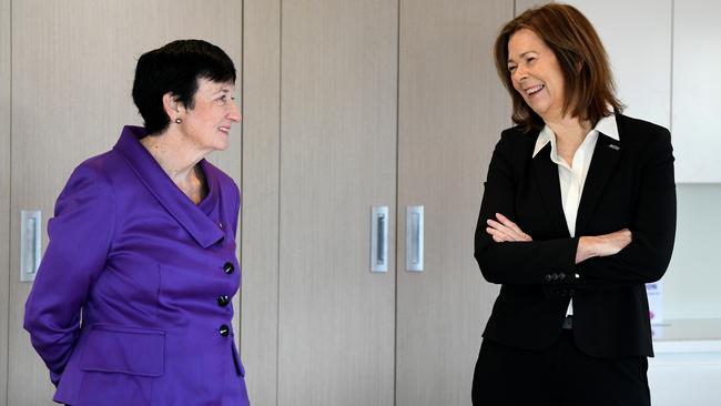 Chief executive of Business Council of Australia Jennifer Westacott, left, and president of the Australian Council of Trade Unions Michele O’Neil during a roundtable to map out IR reform. Picture: AAP