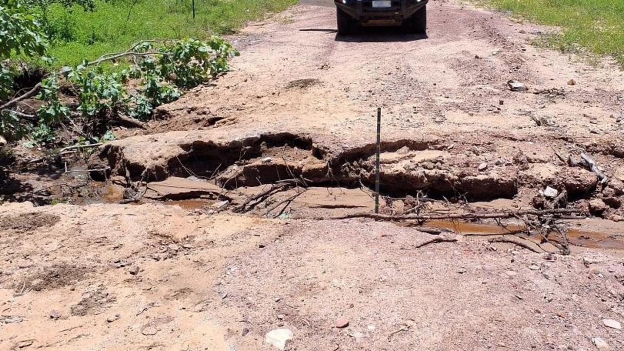 Flood Damaged Roads in Charters Towers Local Government Area.