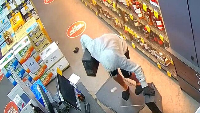 The man allegedly made off with two tills after the ram raid.