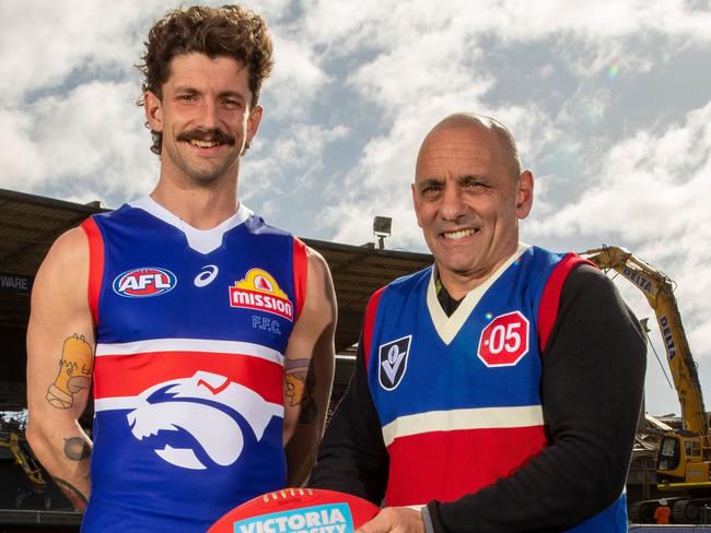 Tom and Tony Liberatore in 2022 at Whitten Oval. Picture: Darrian Traynor/Getty Images