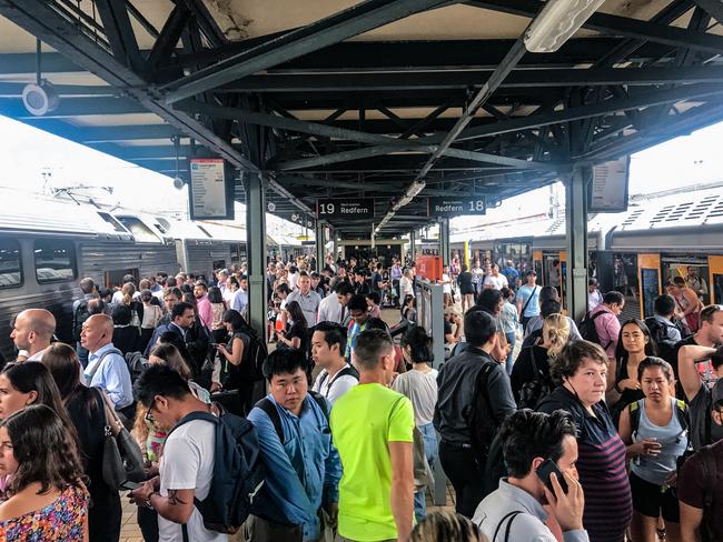 The rail disruption last week caused chaos at Central. Picture: Nicholas Eagar