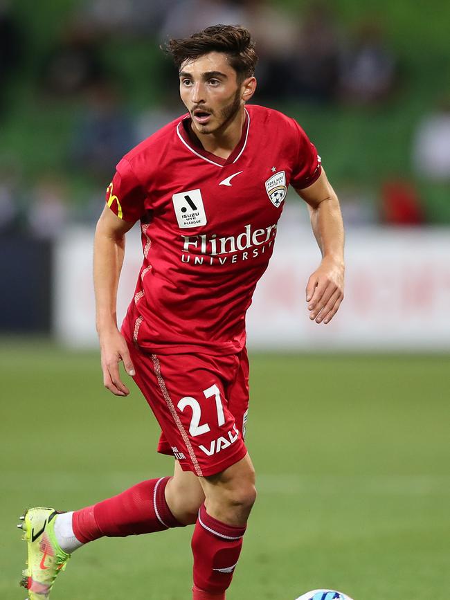 Cavallo of Adelaide United in action during the A-League. Picture: Graham Denholm/Getty Images