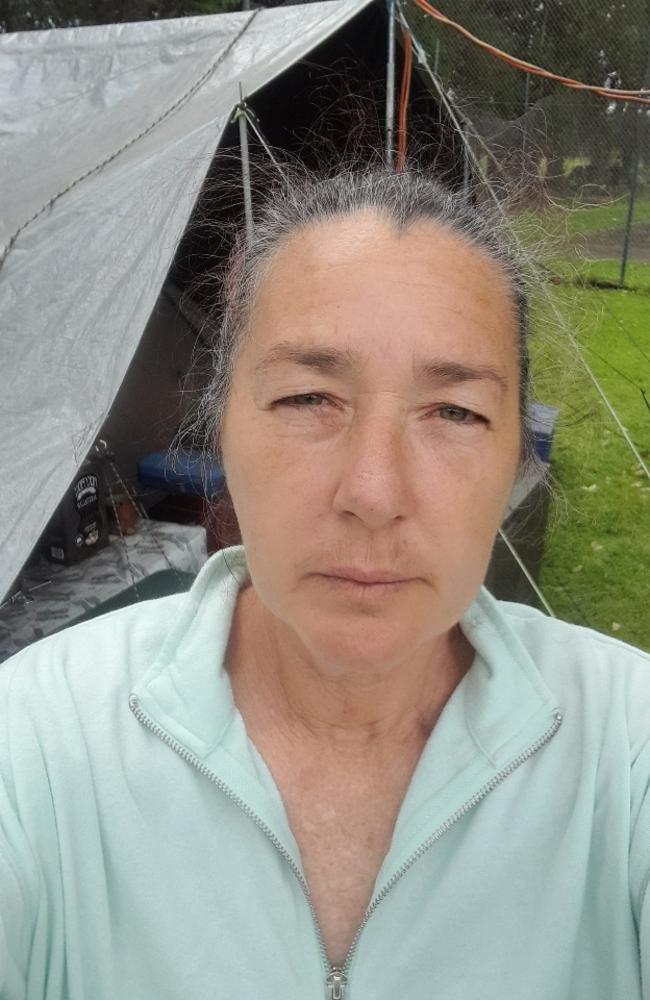 Shoalhaven mother Lynette Wright became homeless after moving into a rental property without knowing there was an active development application. She found herself living in tents during big storms and then in a bus. Photo: Supplied