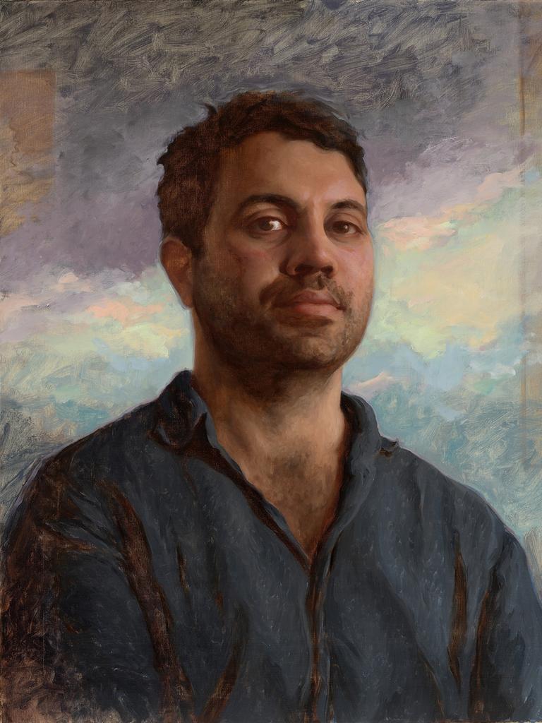 David Fenoglio’s 'Christopher Bassi', oil on linen, 76.5 x 66cm. Sitter: Christopher Bassi