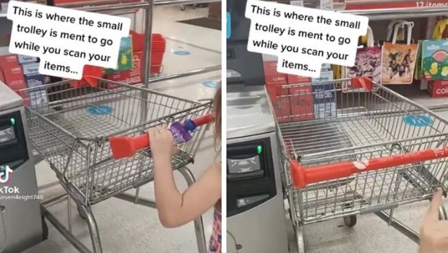 First implemented in 2020, the self-serve trick continues to go viral as it is rolled out at more supermarkets nationally. Picture: TikTok/