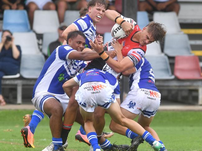 Kirwan High against Ignatius Park College in the Northern Schoolboys Under-18s trials at Brothers Rugby League Club in Townsville. Kirwan number 12 Zane Bethel. Picture: Evan Morgan