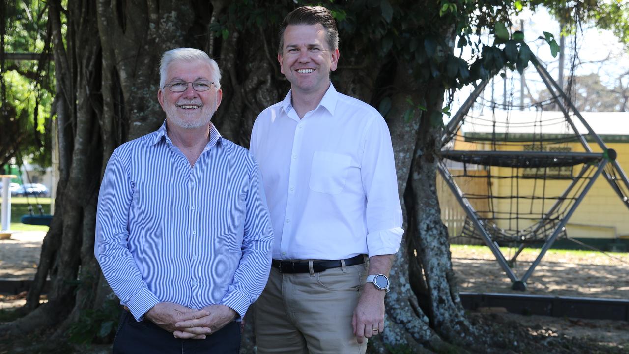 The LNP's candidate for Mulgrave Terry James and Deputy Opposition Leader Jarrod Bleijie have taken a swipe at Labor's record on crime in the region. Image: Samuel Davis