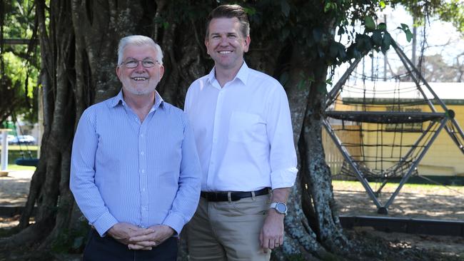 The LNP's candidate for Mulgrave Terry James and Deputy Opposition Leader Jarrod Bleijie have taken a swipe at Labor's record on crime in the region. Image: Samuel Davis