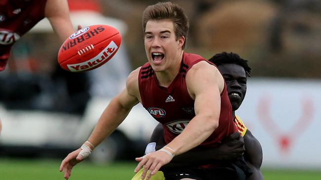 Zach Merrett is no longer a dual-position players. Picture: Wayne Ludbey